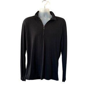Smartwool Mens Black 1/4 Zip Long Sleeve Pullover Sweater XL Merino Wool